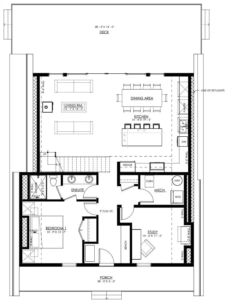 Chalet A-Frame Origan — plan rez-de-chaussée